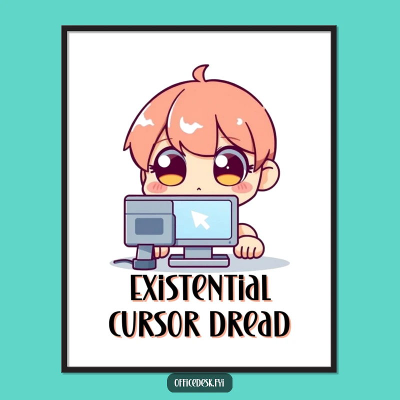 Funny Cursor Stare Poster - Hilarious Wide-Eyed Tech Art Print