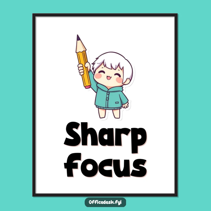Funny Sharpened Pencil Poster - Motivational Art for Your Workspace