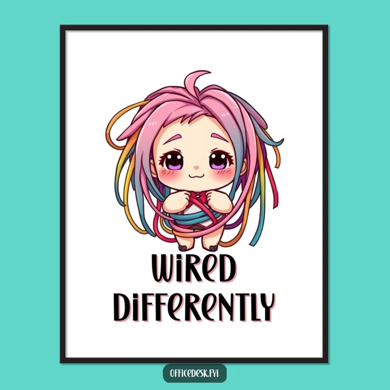 Funny Tangled Cords Poster - Witty Decor for Tech Lovers