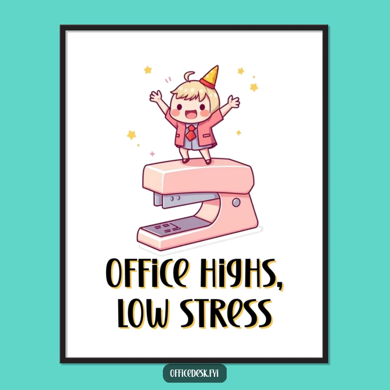 Funny Stapler Dance Poster - Hilarious Office Wall Art for Joyful Celebrations, Perfect Gift