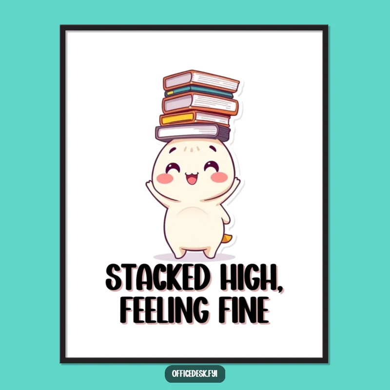 Funny File Balancing Poster - Art Celebrating Organization and Happy Multitasking