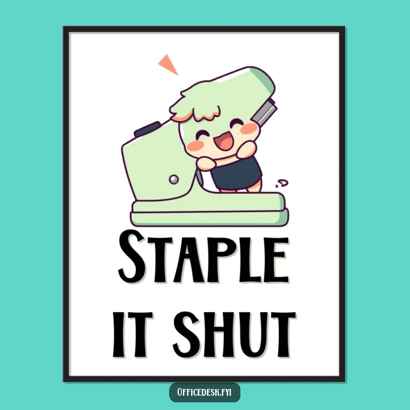 Funny Giant Stapler Poster - Hilarious Wall Art for Ambitious Spaces