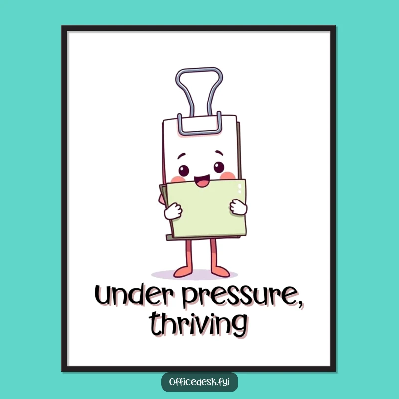 Funny Binder Clip Poster: Office Humor Wall Art for Document Lovers
