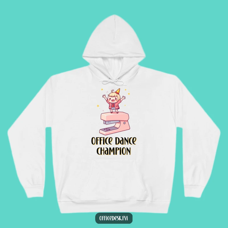 Funny Stapler Dance Hoodie - Cozy Celebration Wear, Hilarious Office Gift
