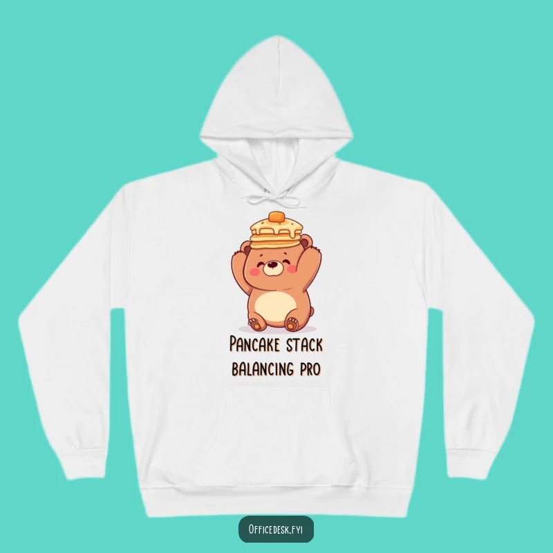 Funny Bear Pancake Stack Hoodie - Cozy & Comedic Comfort, Great Gift!