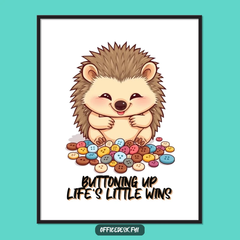 Free Printable Hedgehog Art: Funny Downloadable Decor for Button Lovers' Homes