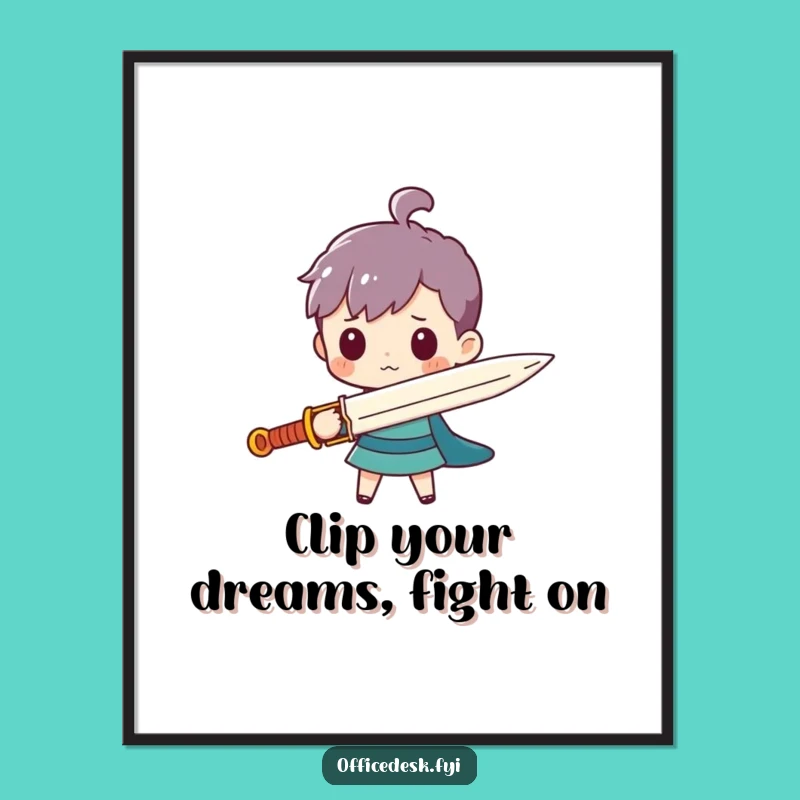 Free Printable Wall Art: Paperclip Knight Character Funny Downloadable, Print at Home