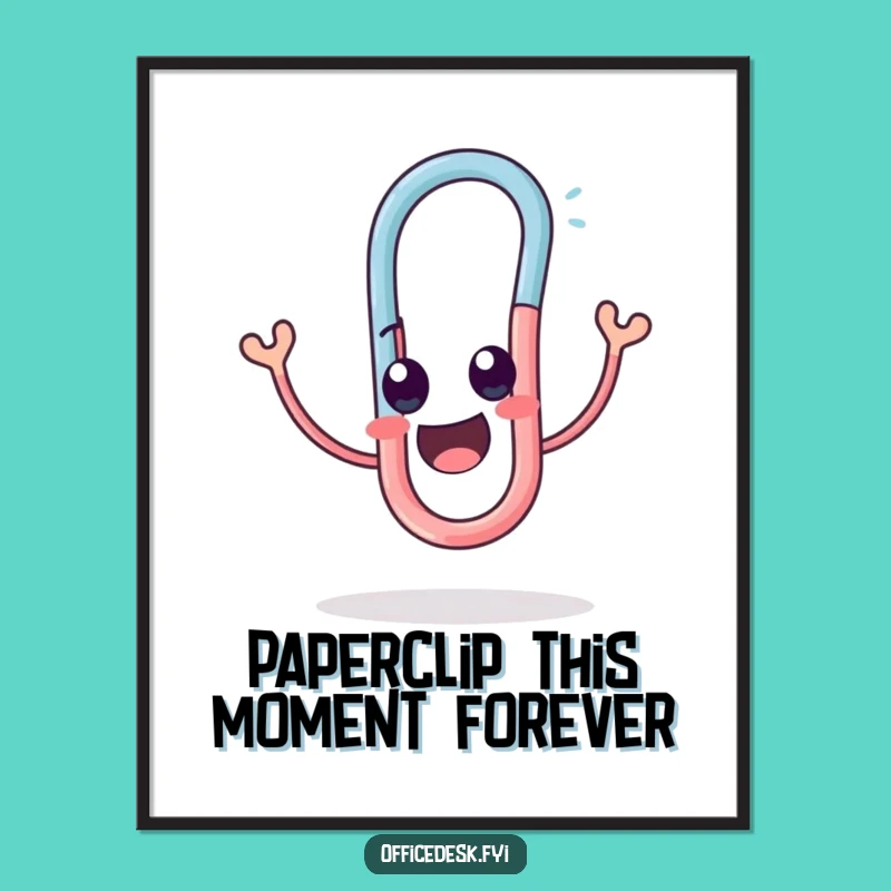 Free Printable Funny Paperclip Wall Art - Delightful Twisting Character Downloadable Decor
