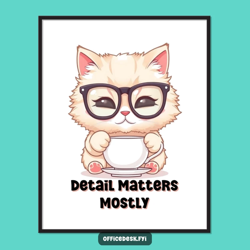Free Printable Wall Art: Funny Cat with Glasses, Quirky Downloadable Decor Gift!