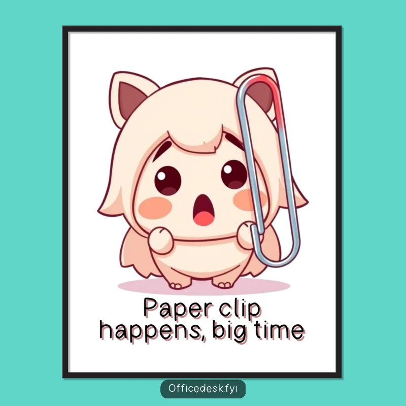 Free Printable Wall Art: Funny Paperclip Shock, Quirky Downloadable Gift!