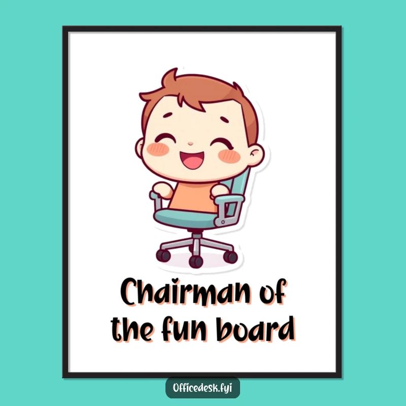 Free Printable Wall Art: Office Chair Rider - Joyful Downloadable Decor