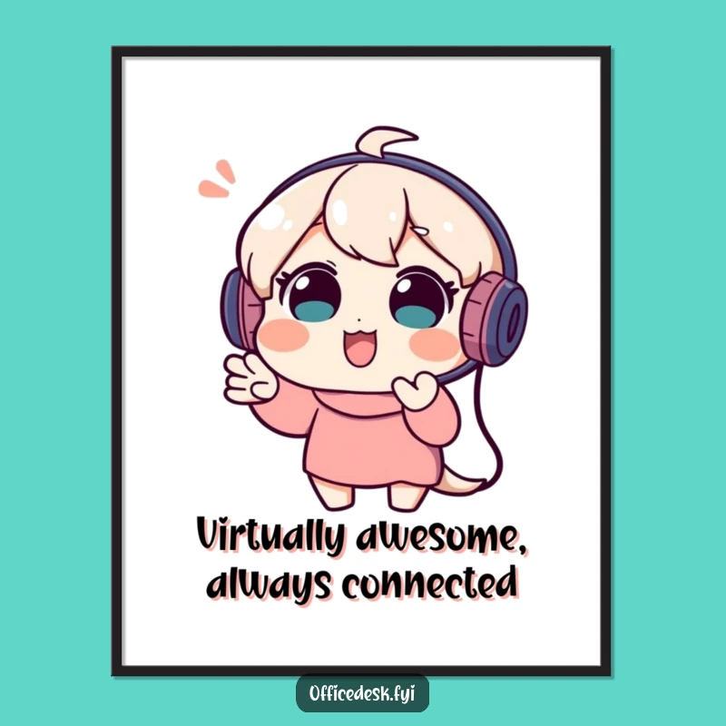 Funny Free Printable Wall Art: Video Call Character Downloadable Decor