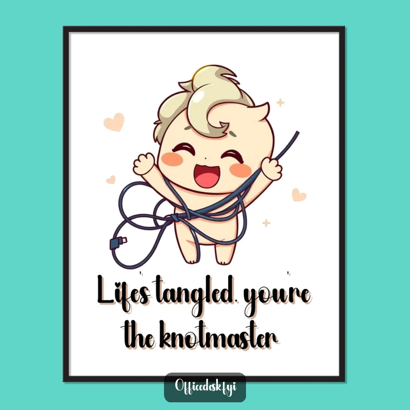 Funny Free Printable Wall Art: Wire Untangler Character Downloadable Decor