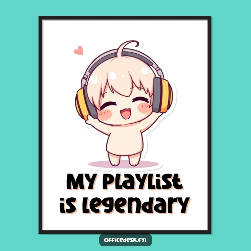 Funny Free Printable Wall Art: Music Headbobber Downloadable Decor