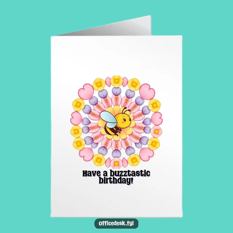 Free Printable Bee Card: Funny Birthday Downloadable Gift for Organized Souls