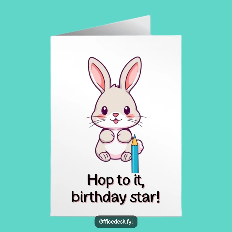 Free Printable Rabbit Card: Funny Birthday Downloadable Gift for Sharpened Wit