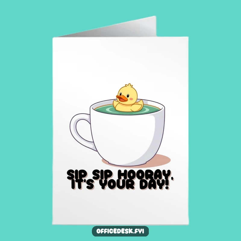 Free Printable Birthday Card: Funny Coffee Duck Guy, Perfect Downloadable Gift!