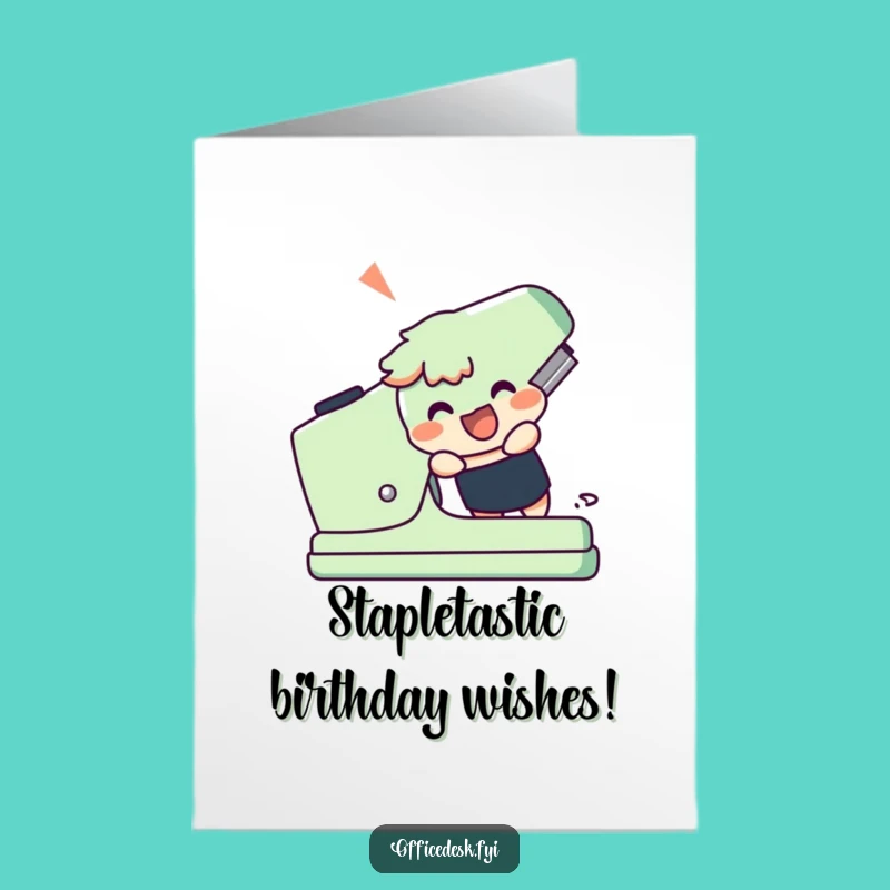 Free Printable Funny Stapler Birthday Card: Giant Effort Downloadable Greeting