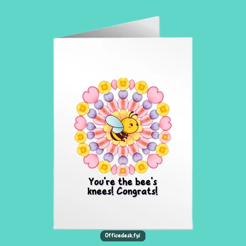 Free Printable Bee Congrats Card: Funny Downloadable Gift for Perfect Harmony