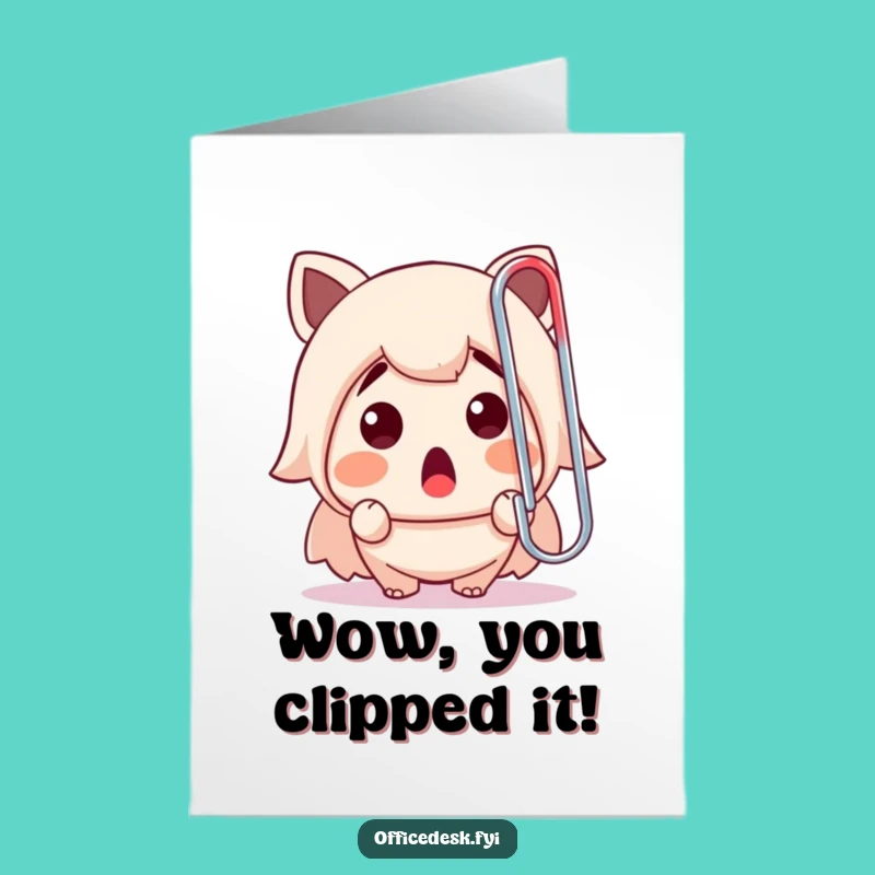 Free Printable Congrats Card: Paperclip Shock Face, Great Downloadable Gift!