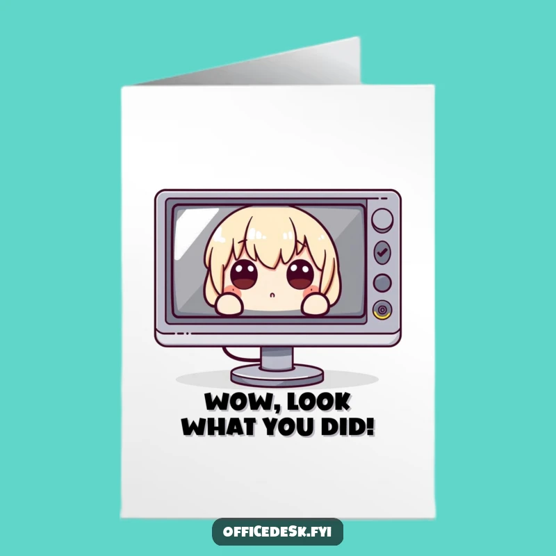 Free Printable Congrats Card: Screen Stare Surprise - Funny Downloadable!