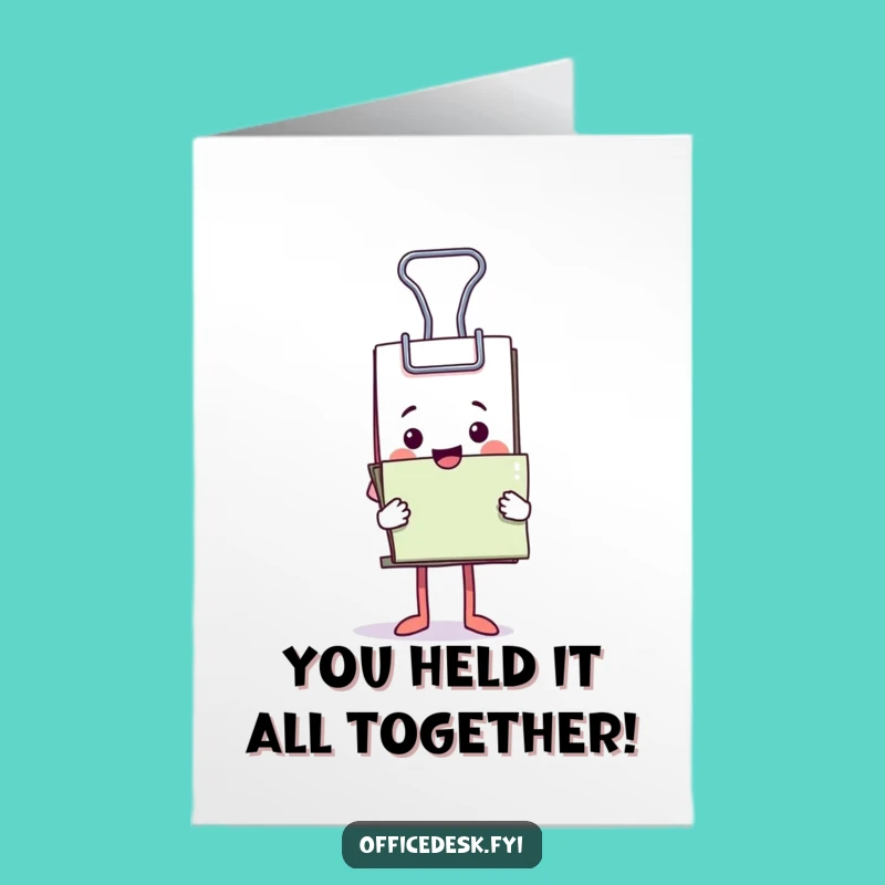 Free Printable Funny Binder Clip Congratulations Card - Document Hero Downloadable