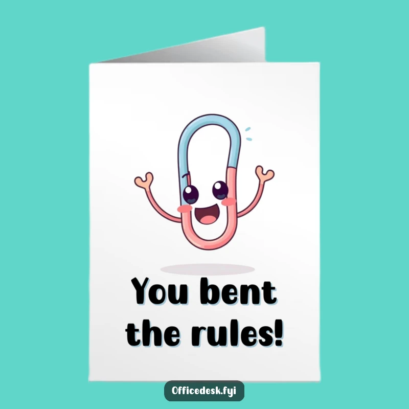 Free Printable Funny Paperclip Congratulations Card - Twisting Delight Downloadable
