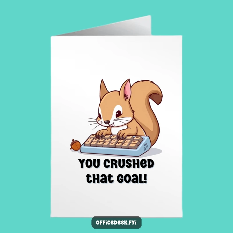 Free Printable Squirrel Congrats Card: Funny Typing Squirrel Greeting, Unique Downloadable Gift