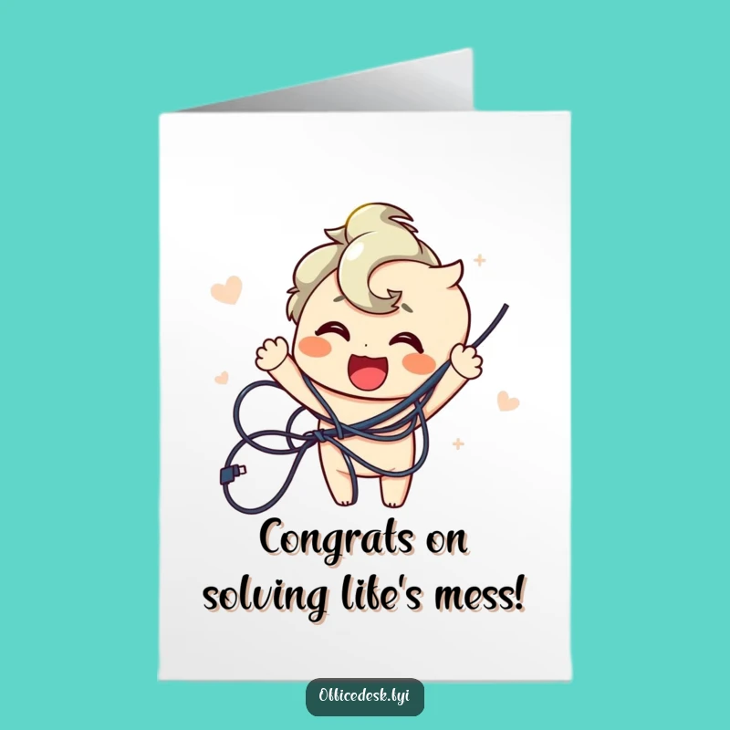 Funny Free Printable Congrats Card: Wire Untangler Downloadable Gift