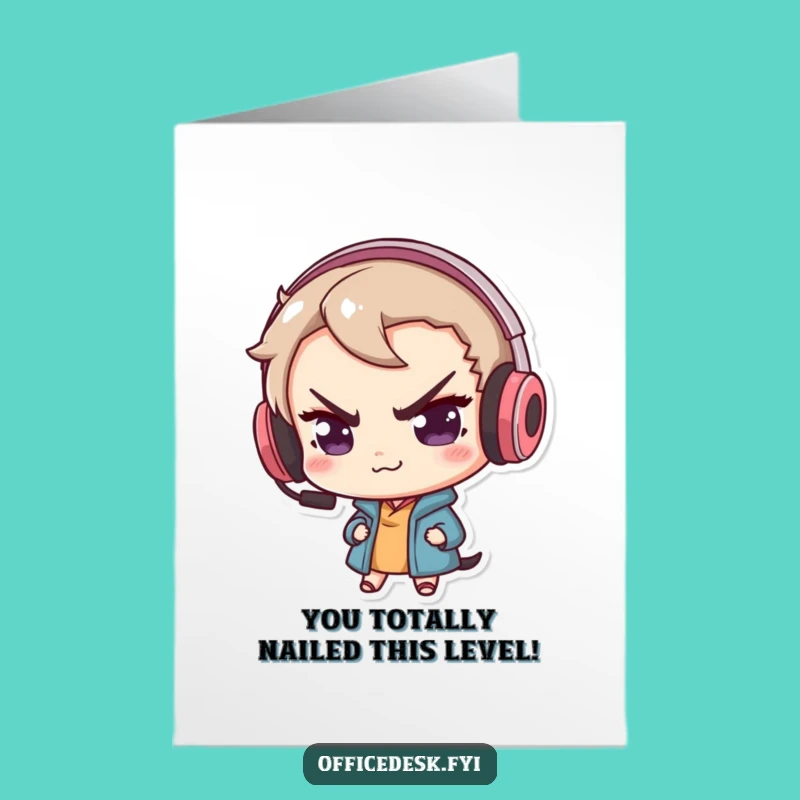 Level Up Congrats: Free Printable Card for Your Gaming Victory!