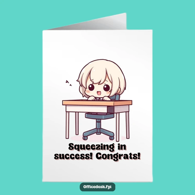 Free Printable Congrats Card: Tiny Chair Challenge Funny Character Downloadable Gift