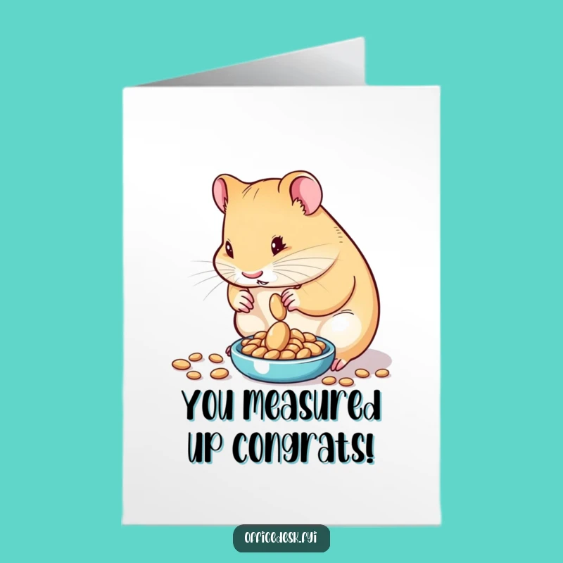 Free Printable Hamster Congrats Card: Funny Downloadable Gift for Exacting Success