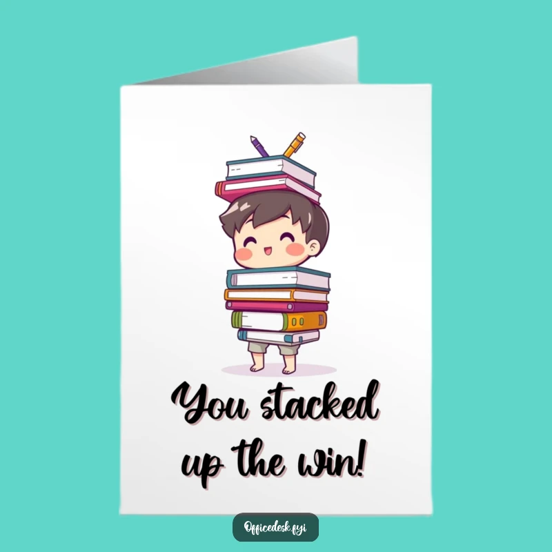 Free Printable Office Congratulations Card: Balancing Act Downloadable Greeting