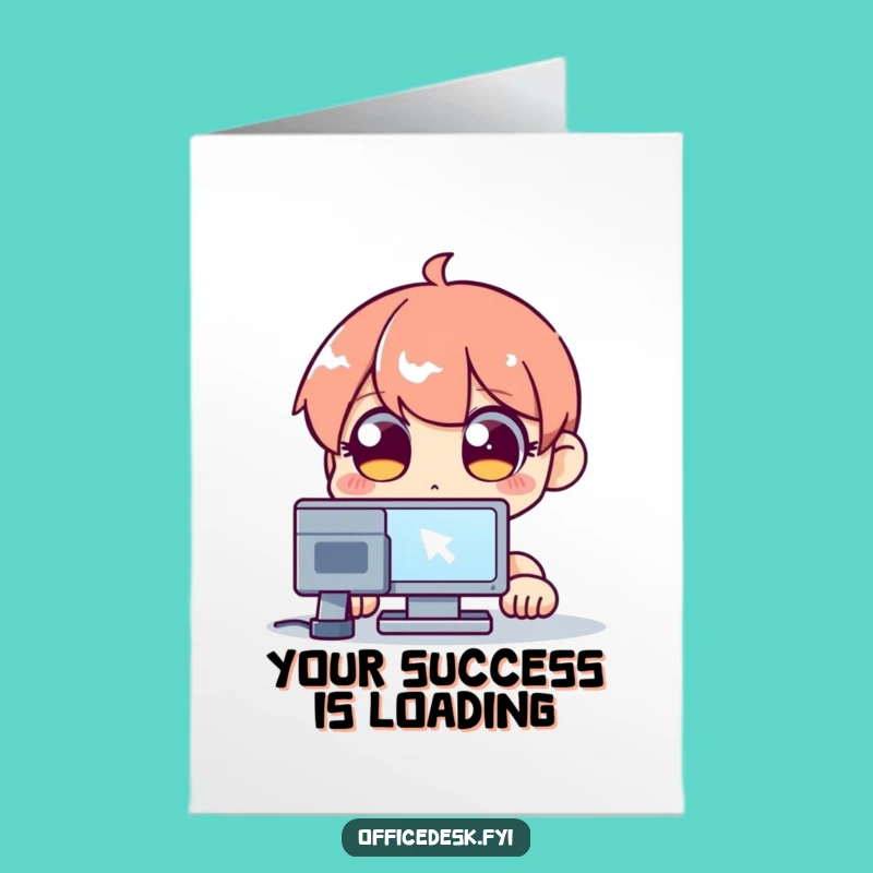 Epic Free Printable Congrats Card: Wide-Eyed Cursor Stare Funny Downloadable Gift
