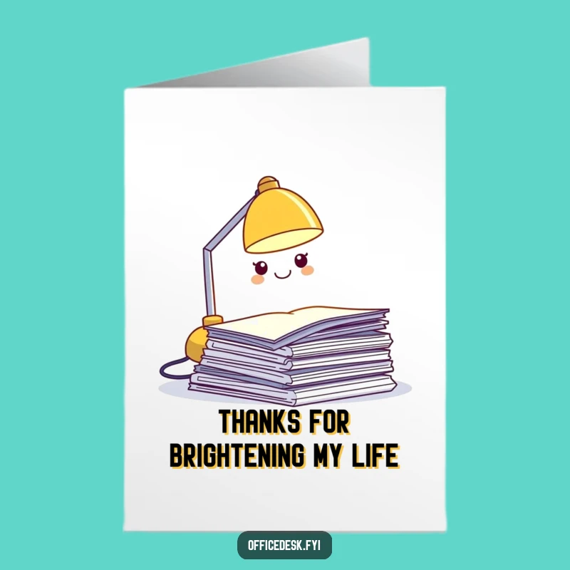 Free Printable Desk Lamp Thank You Card - Grateful Downloadable Lamp Humor