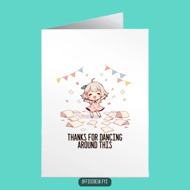 Free Printable Thank You Card: Dance Party Character, Paper Fun, Grateful Downloadable Gift