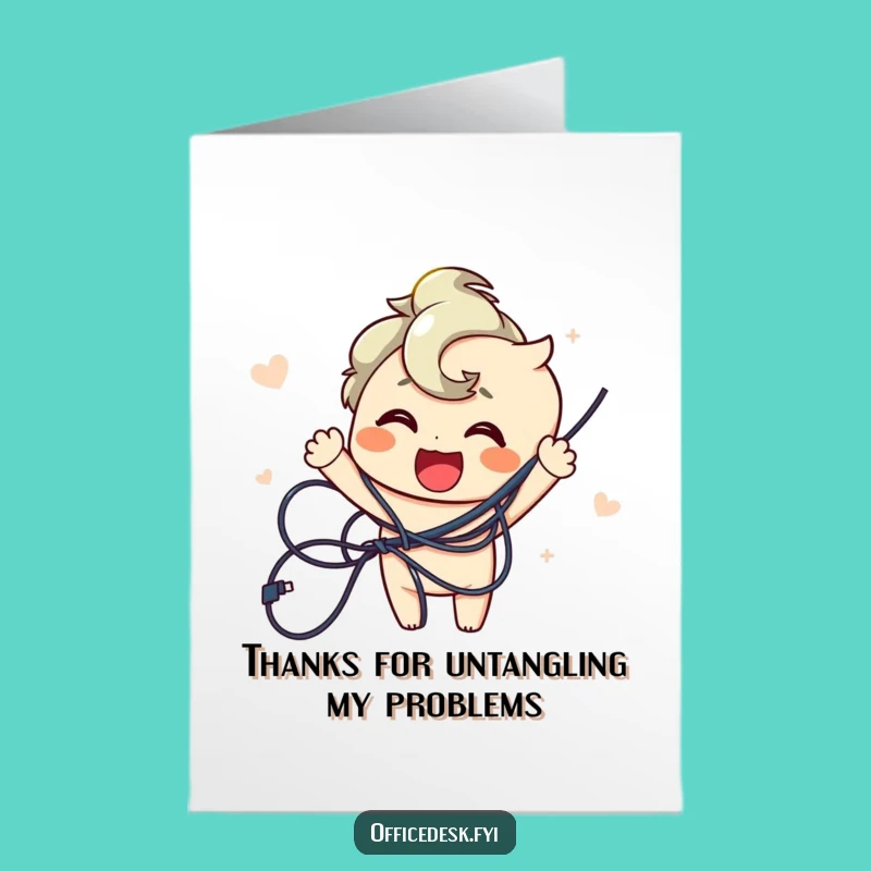 Free Printable Thank You Card: Wire Master Character Downloadable Gift