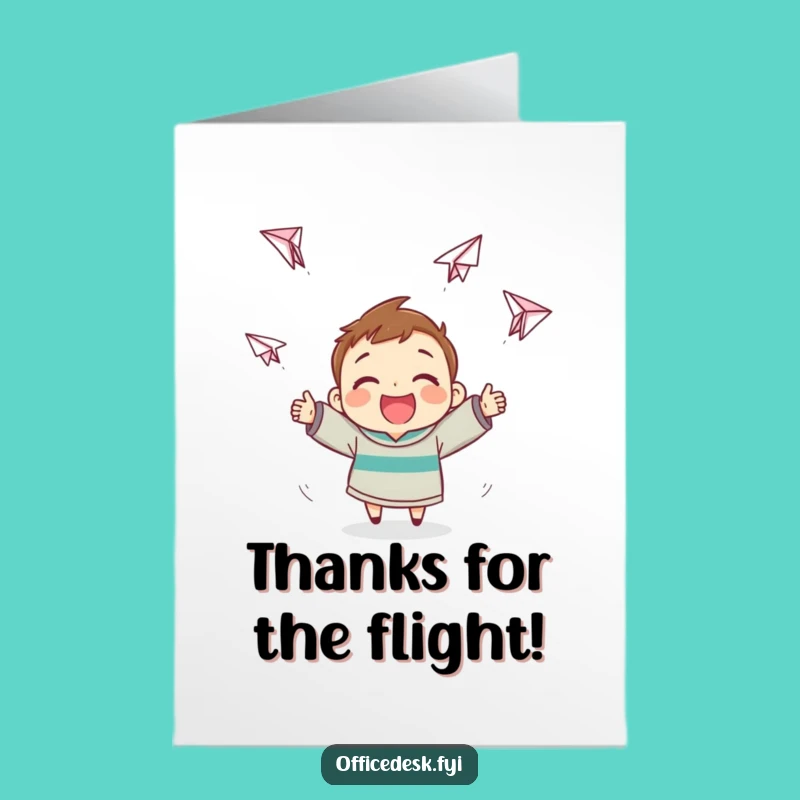 Funny Free Printable Thank You Card: Wild Paper Airplanes, Sweet Downloadable Gift