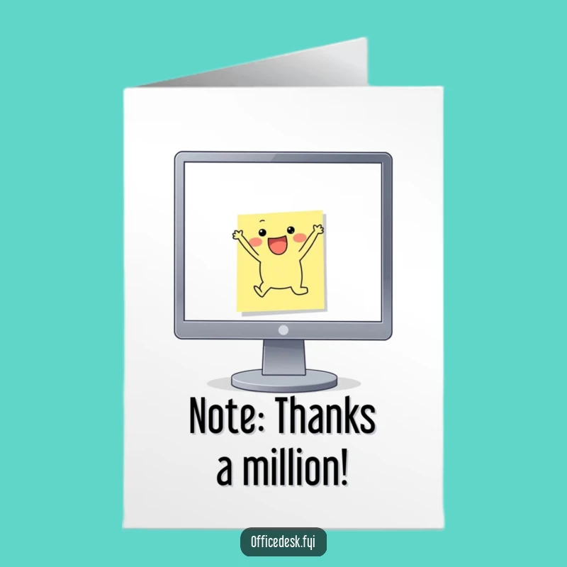 Humorous Free Printable Thank You Card: Jumping Note, Unique Downloadable