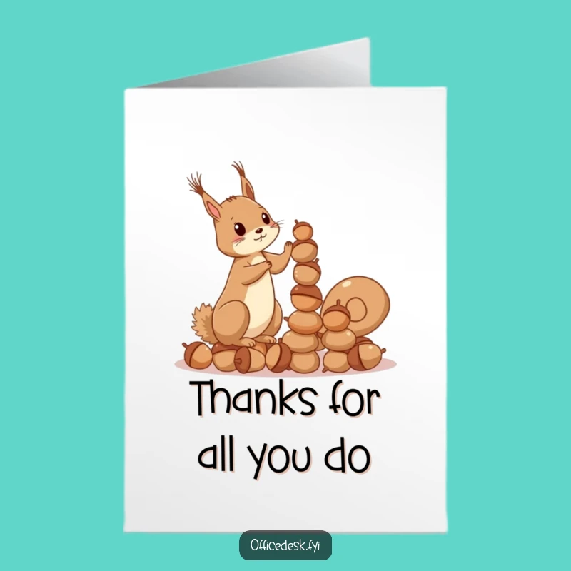 Free Printable Thank You Card: Busy Squirrel, Heartfelt Downloadable Gift!