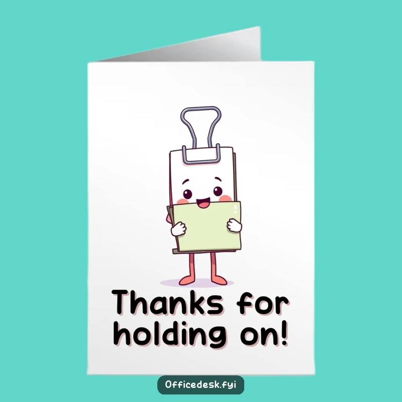 Free Printable Funny Binder Clip Thank You Card - Document Helper Downloadable