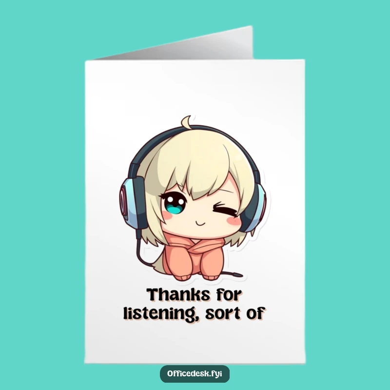 Free Printable Thank You Card: Funny Headphone Mix-up, Great Downloadable Gift!