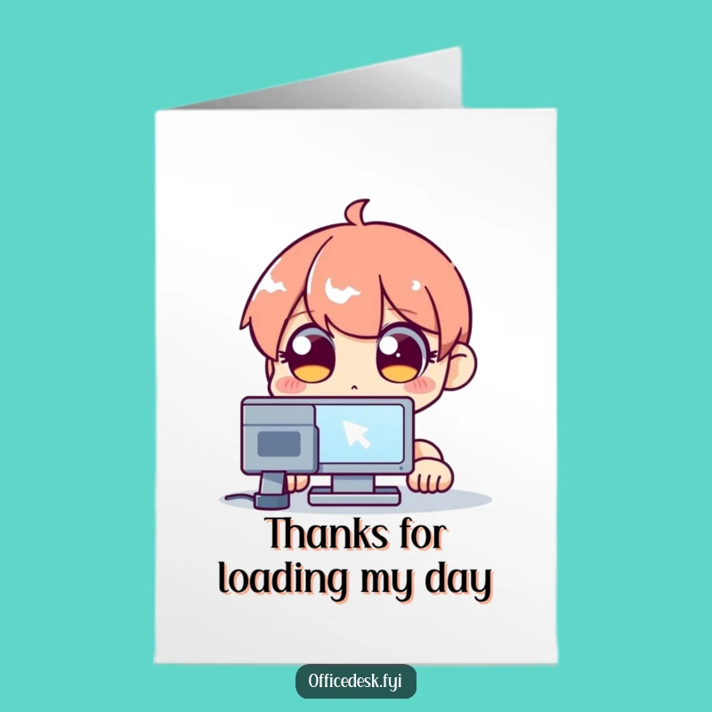 Deepest Thanks Free Printable Card: Cursor Stare Funny Downloadable Gift