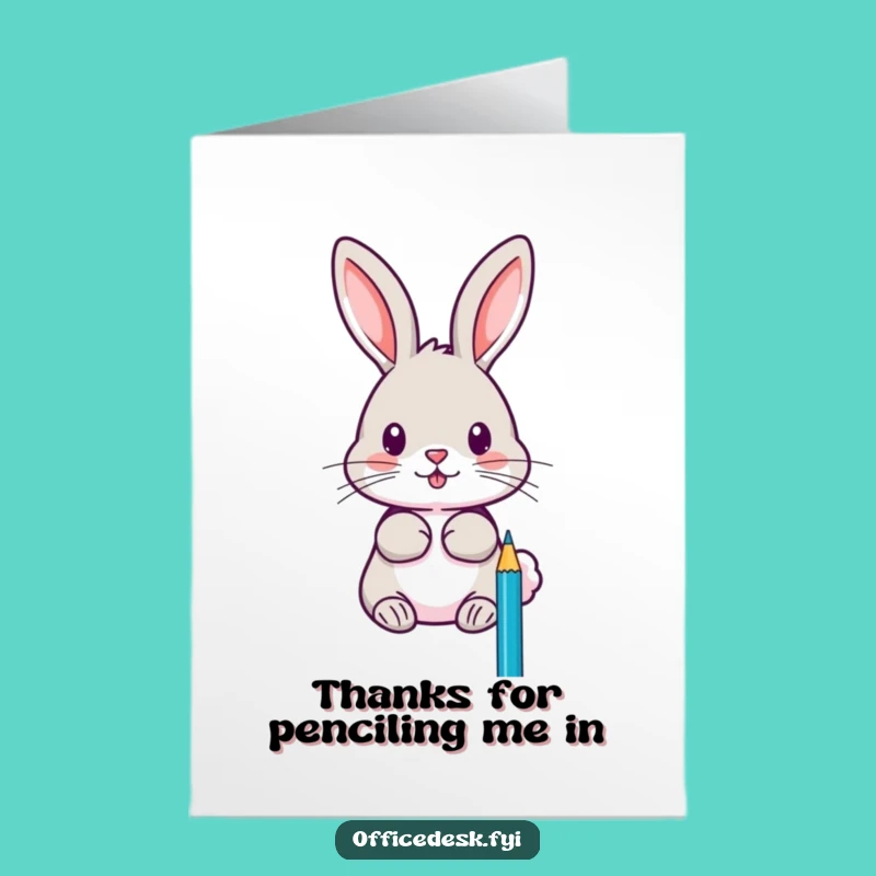 Free Printable Rabbit Thank You Card: Funny Downloadable Gift for Sharp Gratitude