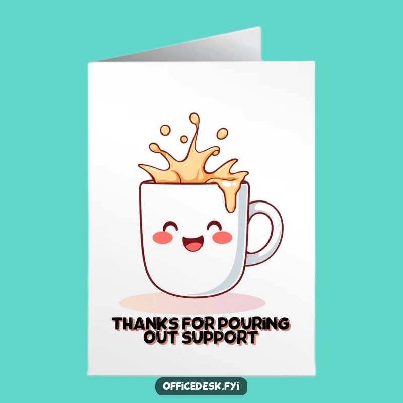 Free Printable Thank You Card: Coffee Splash Gratitude - Print at Home!