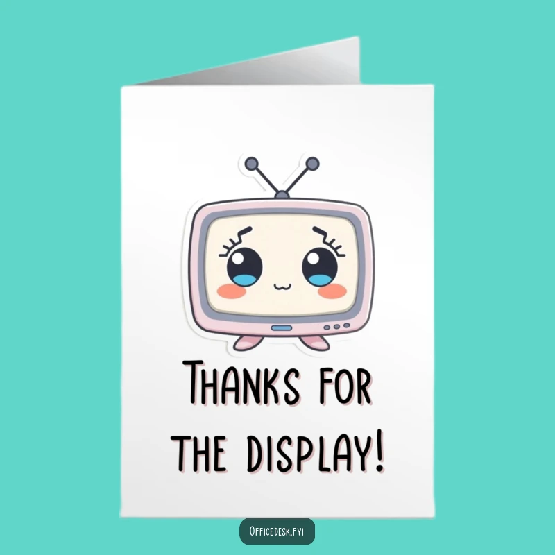 Free Printable Thank You Card: Surprised Monitor, Humorous Tech Gratitude Downloadable Gift
