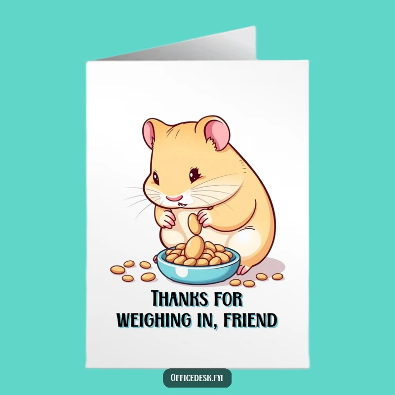 Free Printable Hamster Thank You Card: Funny Downloadable Gift for Exact Gratitude