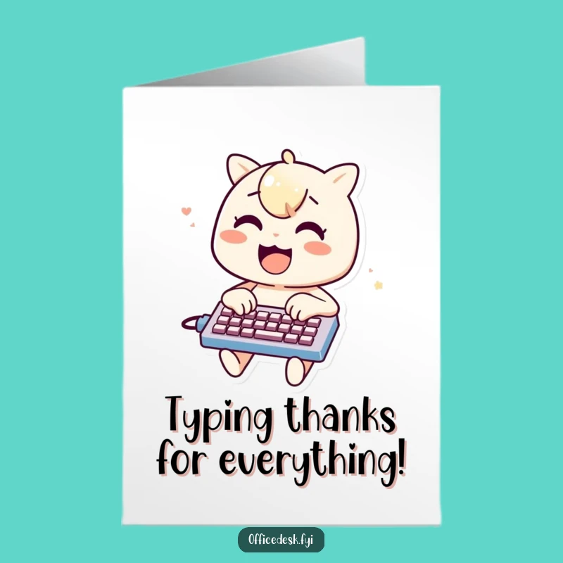 Free Printable Thank You Card: Mini Keyboard Express - Funny Downloadable Gratitude