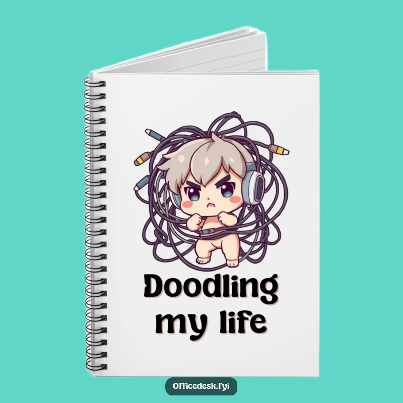 Funny Cable Tamer Notebook: Determined Character Jotting Down Ideas, Funny Gift for Writers