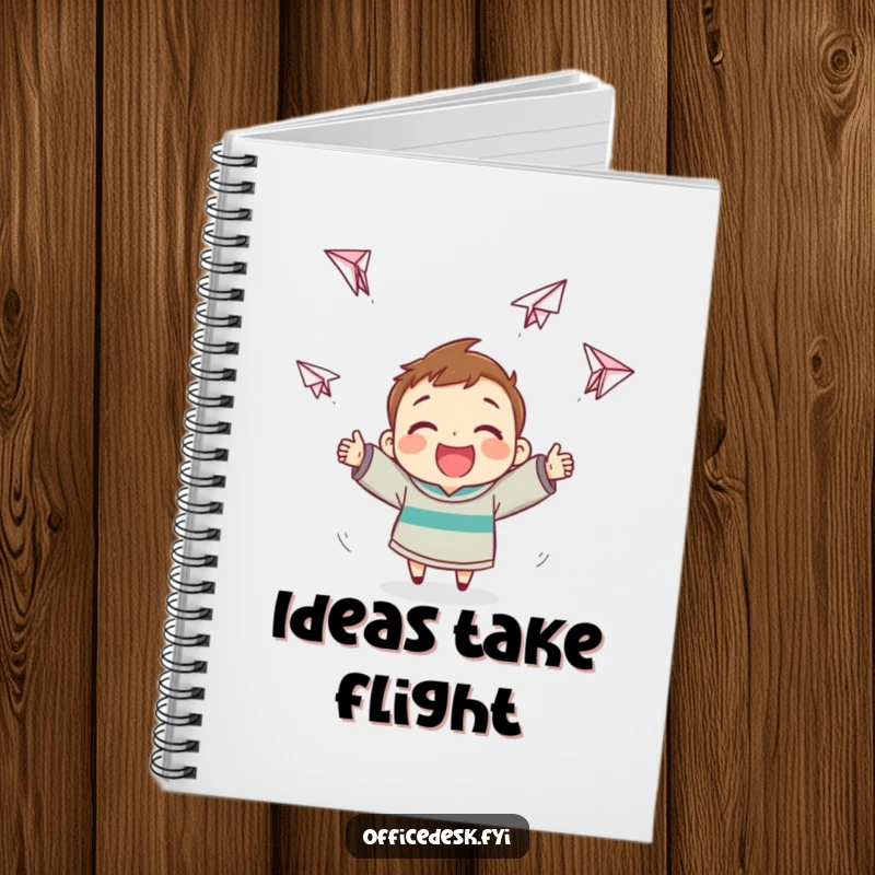 Funny Paper Airplane Notebook: Cheerful character making paper airplanes that soar erratically, ideal funny gift.